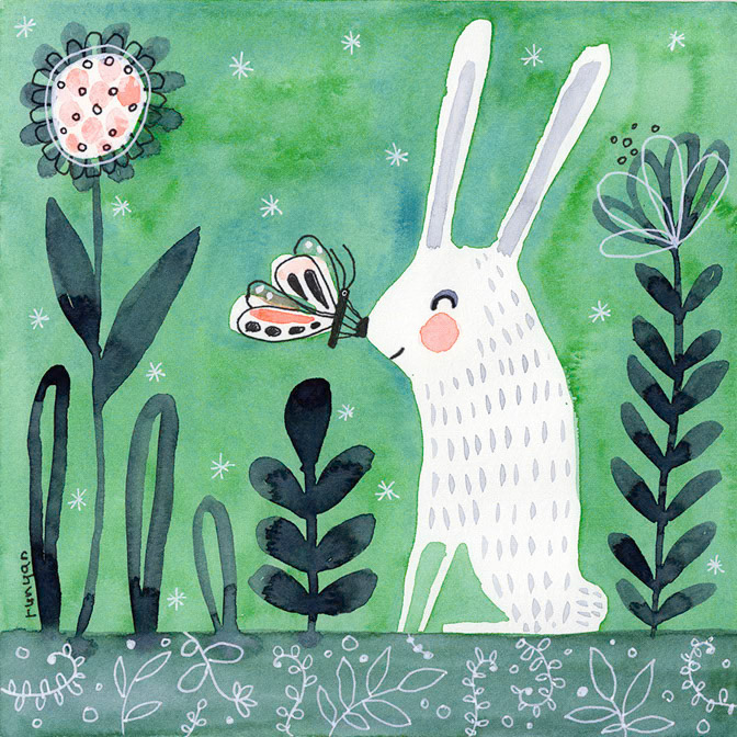 BUTTERFLY LANDING 2 - Terry Runyan - Creatif _Bunnies- Butterflies- Floral _  Creatif ©Terry Runyan - Creatif License