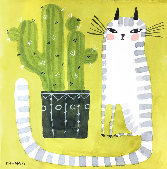 Cat &amp; Cactus _cactus- Cat _  Creatif