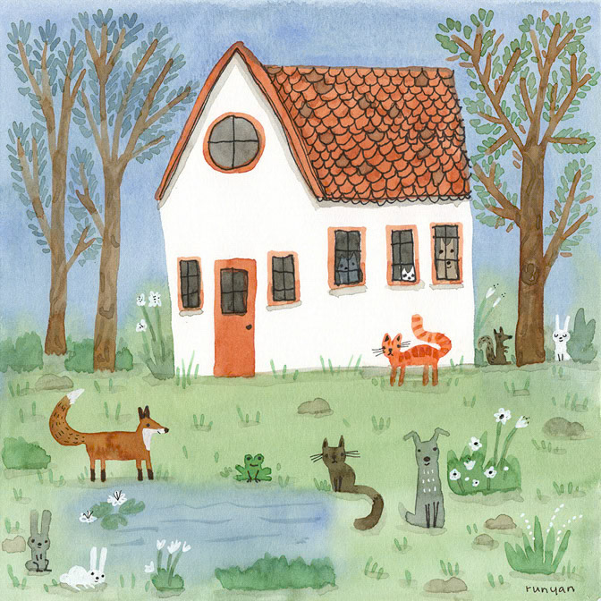 COTTAGE - Terry Runyan - Creatif _Animals- House _  Creatif ©Terry Runyan - Creatif License
