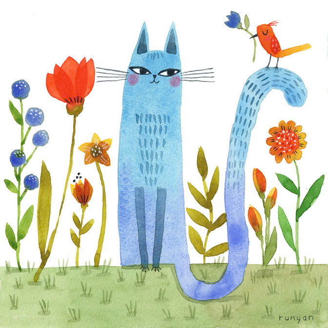BLUE CAT GIFT - Terry Runyan - Creatif _Cat _  Creatif