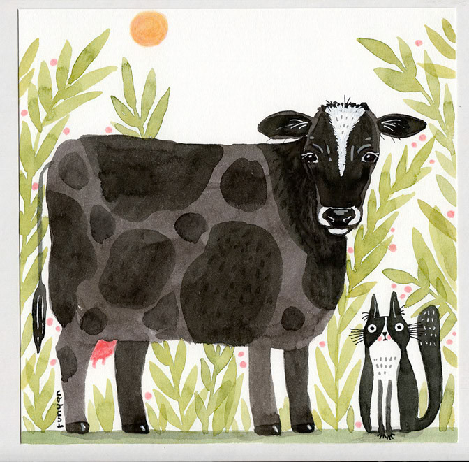 COW &amp; CAT - Terry Runyan - Creatif _Animals- Cat _  Creatif