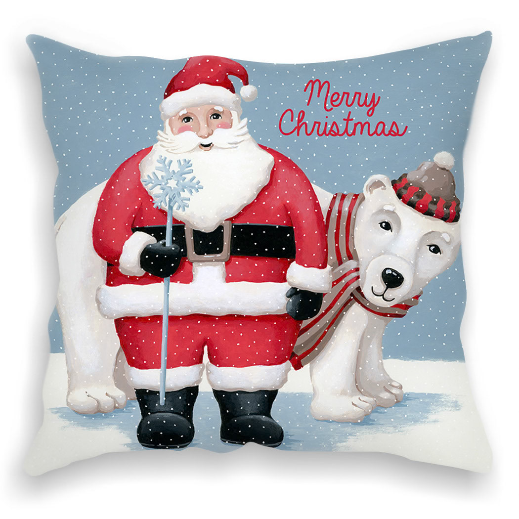 SH_Cmas_2476_Santa and Polar Bear_Pillow_Creatif ©Steve Haskamp - Creatif License