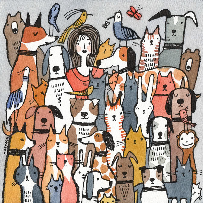 HAPPY CROWD - Terry Runyan - Creatif _Animals _  Creatif ©Terry Runyan - Creatif License