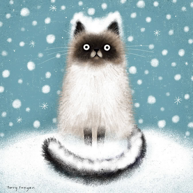SNOW CAT 15x15 _art needlepoint- Hires _  Creatif
