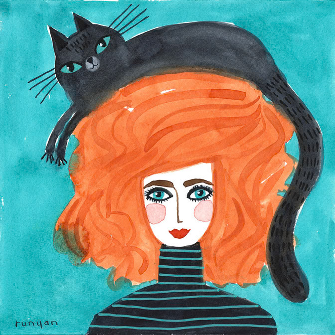 BLACK CAP _Cat Hair _  Creatif