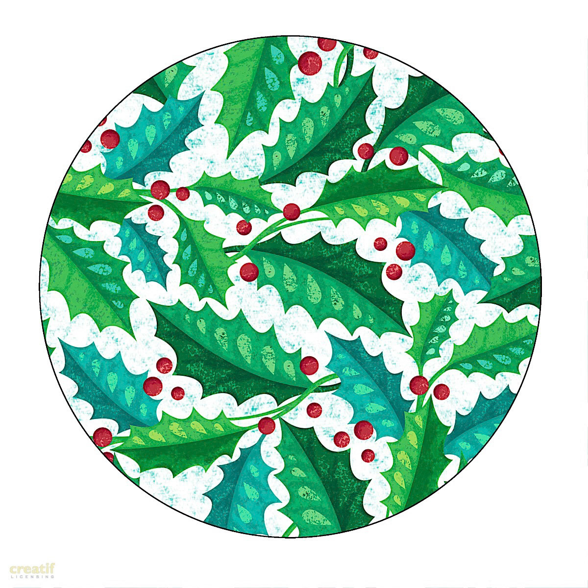 SH_Cmas_1611_Dense Holly Pattern Plate Hi Res 8 inch_Creatif ©Steve Haskamp - Creatif License