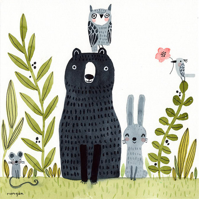 BLACK BEAR BUDDIES - Terry Runyan - Creatif _Animals- Bear _  Creatif ©Terry Runyan - Creatif License