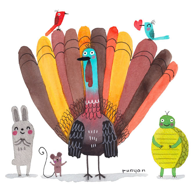 TURKEY LOVE PLUS 13x13 _Animals- Turkey _  Creatif ©Terry Runyan - Creatif License
