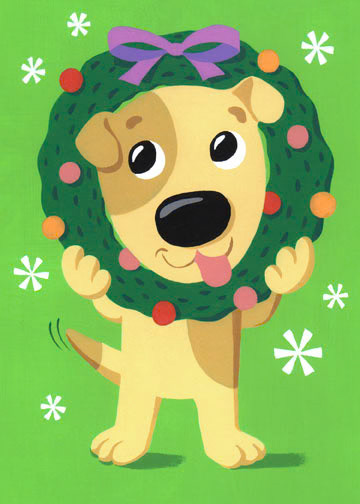 SH_Cmas_338_Dog With Wreath_Creatif ©Steve Haskamp - Creatif License