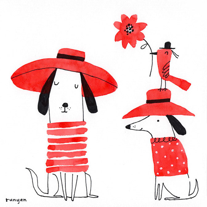 RED HAT DAY - Terry Runyan - Creatif _Dog _  Creatif ©Terry Runyan - Creatif License