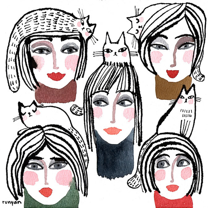 INK CAT HATS - Terry Runyan - Creatif _Cat _  Creatif
