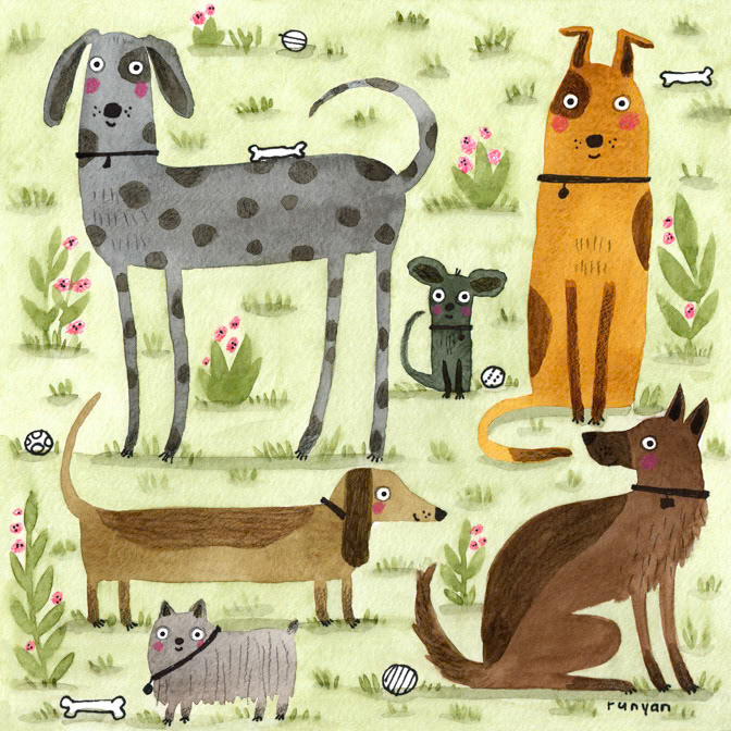NO CAT ZONE 13x13 _Dogs _  Creatif ©Terry Runyan - Creatif License