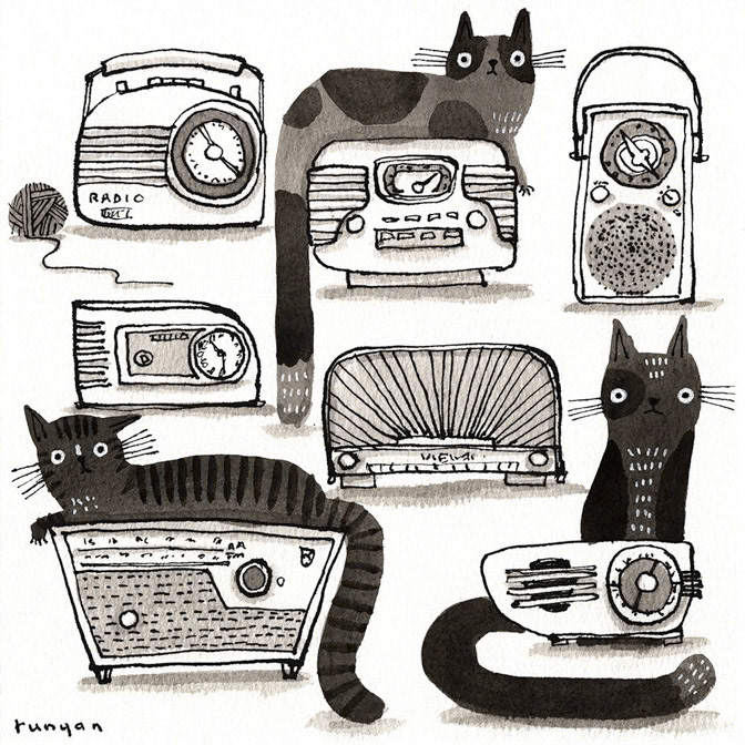 RADIO FANS - Terry Runyan - Creatif _Cat _  Creatif ©Terry Runyan - Creatif License