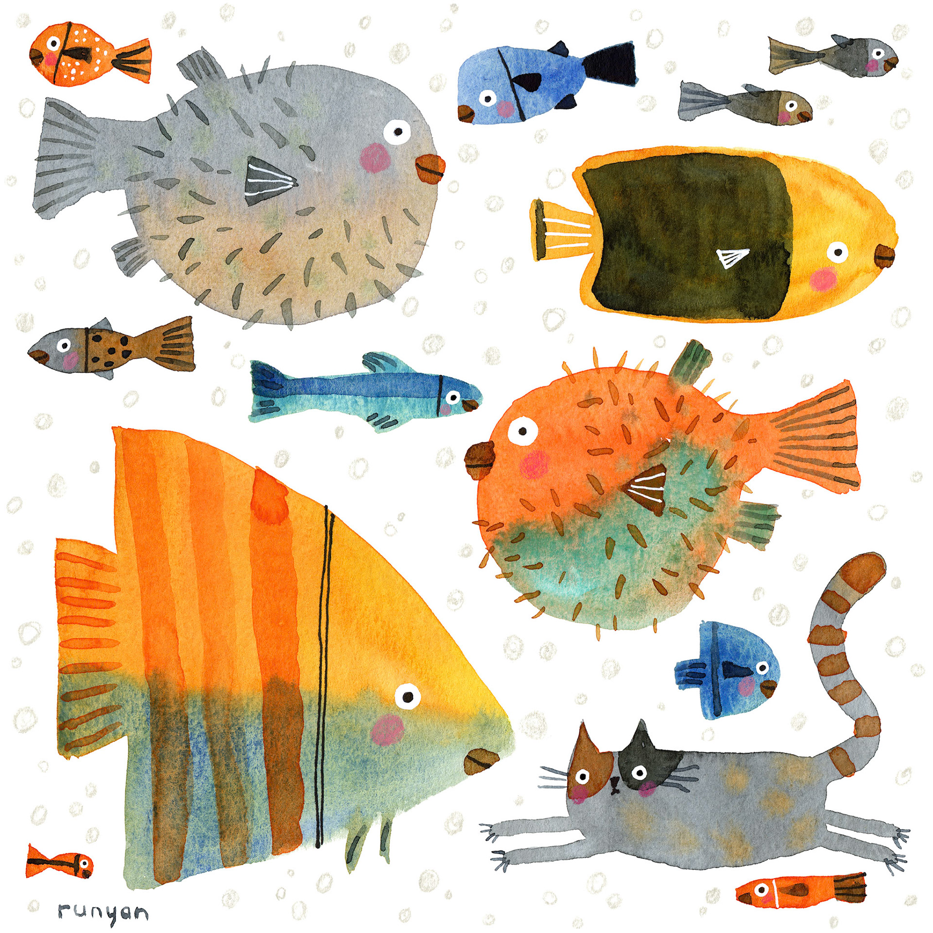 PUFFER FISH FRIENDS ©Terry Runyan - Creatif License