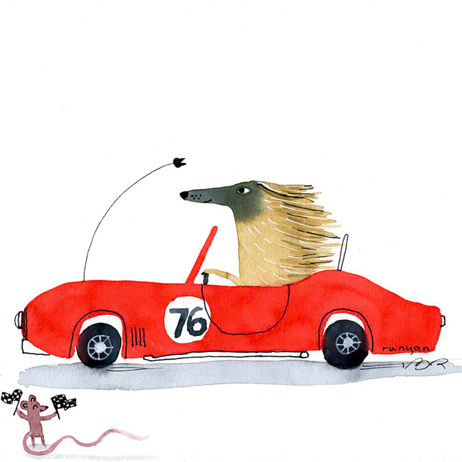 SPORTING HOUND - Terry Runyan - Creatif _Dog- Hound- Larkwood Card _  Creatif ©Terry Runyan - Creatif License
