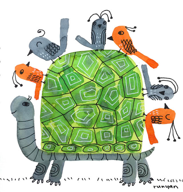 Turtle Ride _Animals- Bird- Turtle _  Creatif ©Terry Runyan - Creatif License