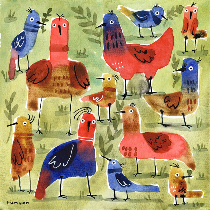 FLOCK FRIENDS - Terry Runyan - Creatif _Bord _  Creatif ©Terry Runyan - Creatif License