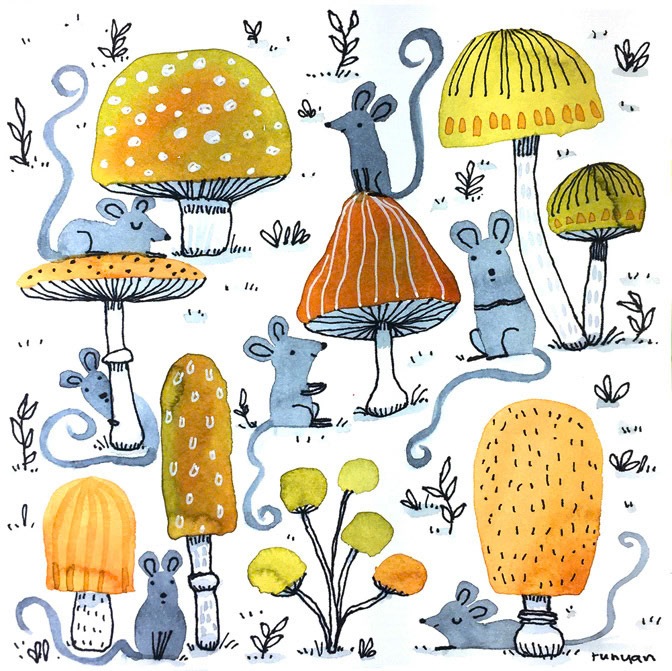 Mushrooms _Animals- Mice- Mushroom _  Creatif ©Terry Runyan - Creatif License