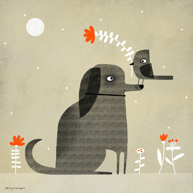 FLOWER DELIVER _Birds- Dog _  Creatif ©Terry Runyan - Creatif License