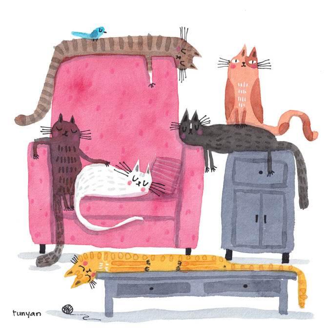 TAKING IT EASY _Cats- chairs- lounging _  Creatif