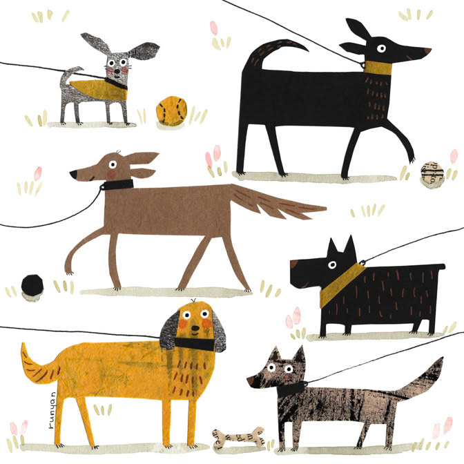 WALK IN THE PARK - TAKE A WALK 13x13 _Dogs- walk _  Creatif ©Terry Runyan - Creatif License