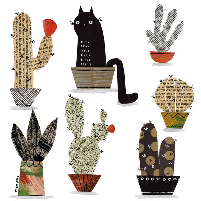 PAPER CACTUS CAT - Terry Runyan - Creatif _Cat _  Creatif