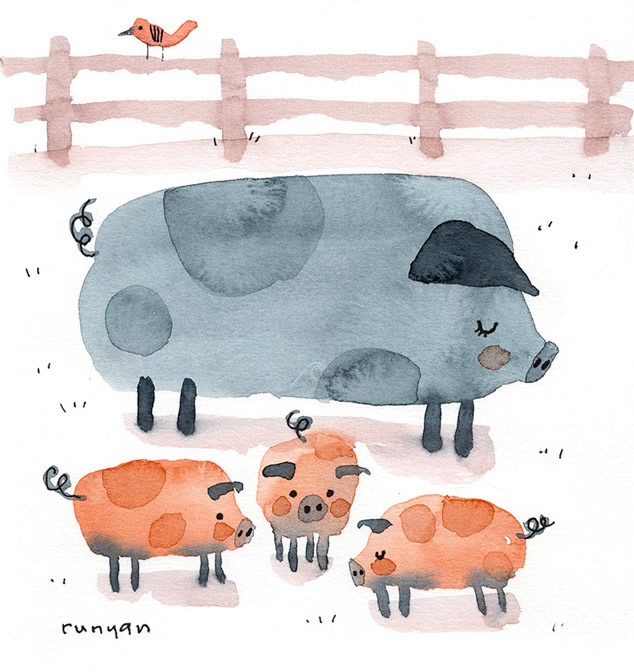 scan0004 - Terry Runyan - Creatif _Animals- Farm- Pigs _  Creatif ©Terry Runyan - Creatif License