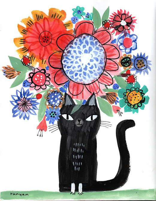 BLACK VASE _Cat _  Creatif
