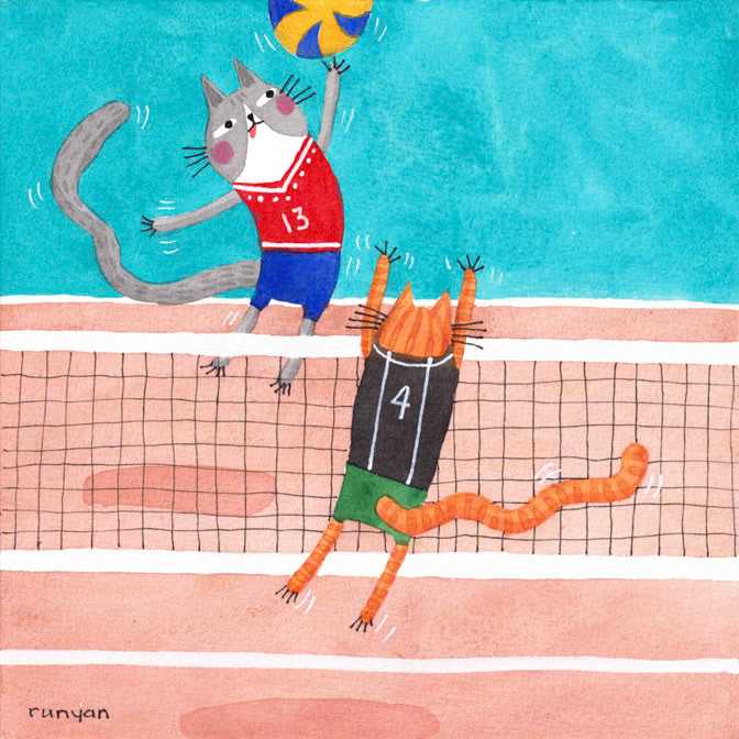SPIKE _Cats- diving- olympics- Sport- sports- track- vollyball _  Creatif