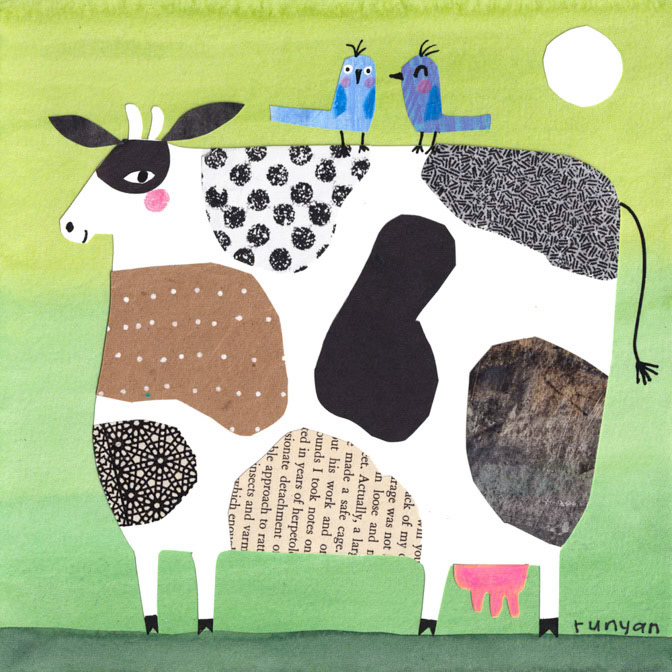 OLD BETSY &amp; BIRDS _Animals- Bird- Cow _  Creatif ©Terry Runyan - Creatif License