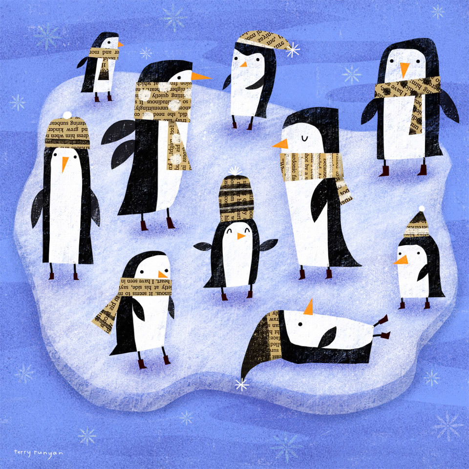 Printed Paper Penguins 100dpi ©Terry Runyan - Creatif License