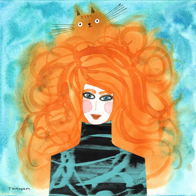 FLAMING CAT HAT - Terry Runyan - Creatif _Cat _  Creatif