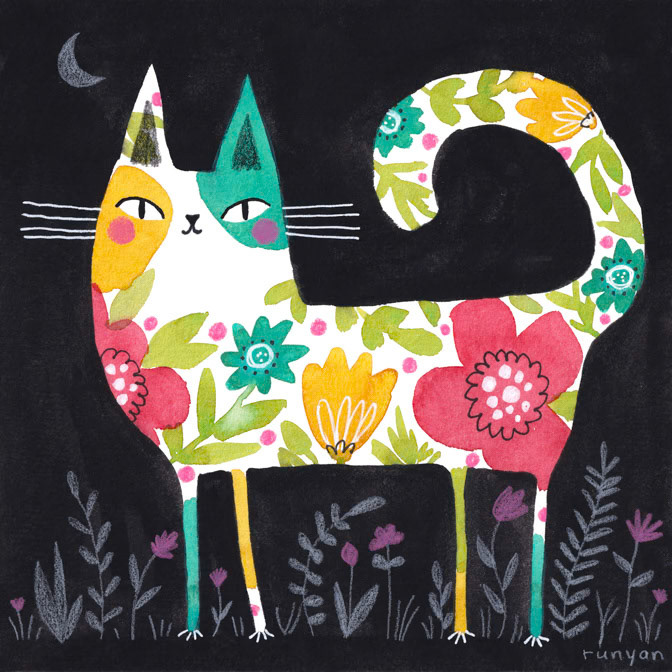 SPRING COAT 15x15 _Andrews Mcmeel 2025 cal- artneedlepoint- Cats _  Creatif