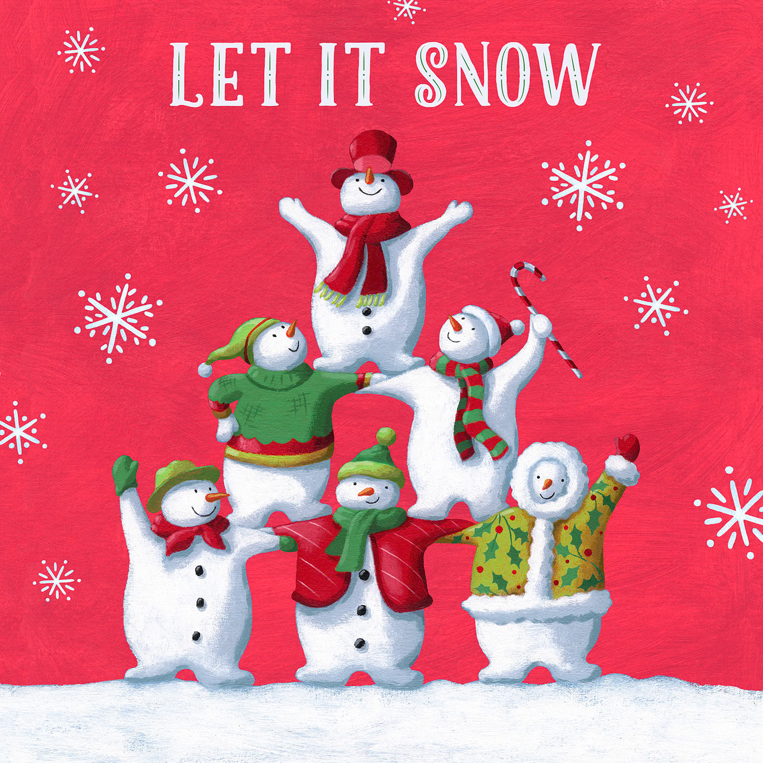 SH_Cmas_682_3-Snowman Pyramid Red Bkgd_Creatif ©Steve Haskamp - Creatif License