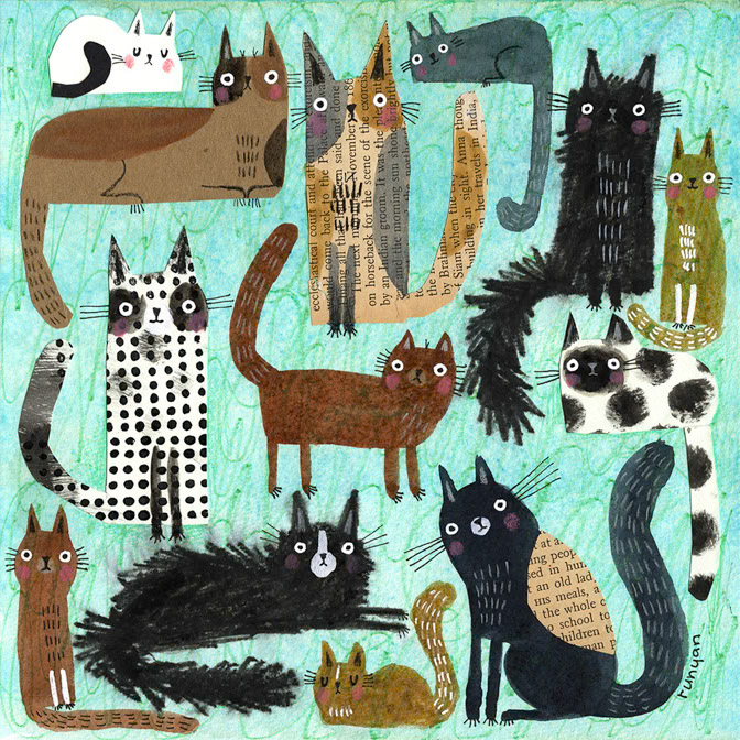 MIXED MEDIA CATS 2 - Terry Runyan - Creatif _Cat _  Creatif