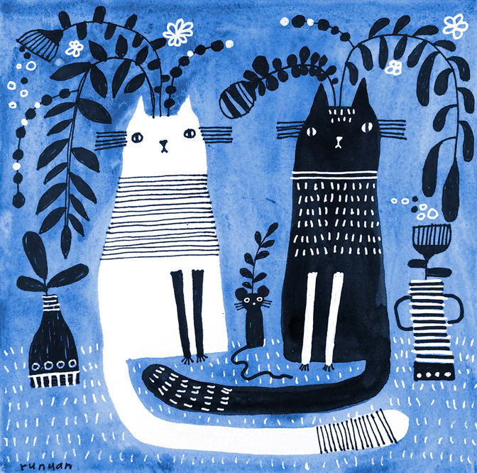 White &amp; Black _Cat _  Creatif