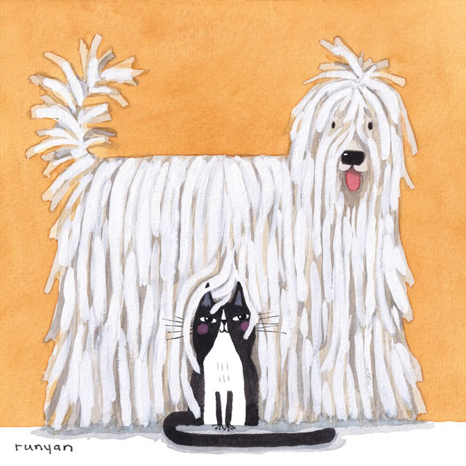 MOP HEAD 12.25x12.25 _Cat Dog _  Creatif