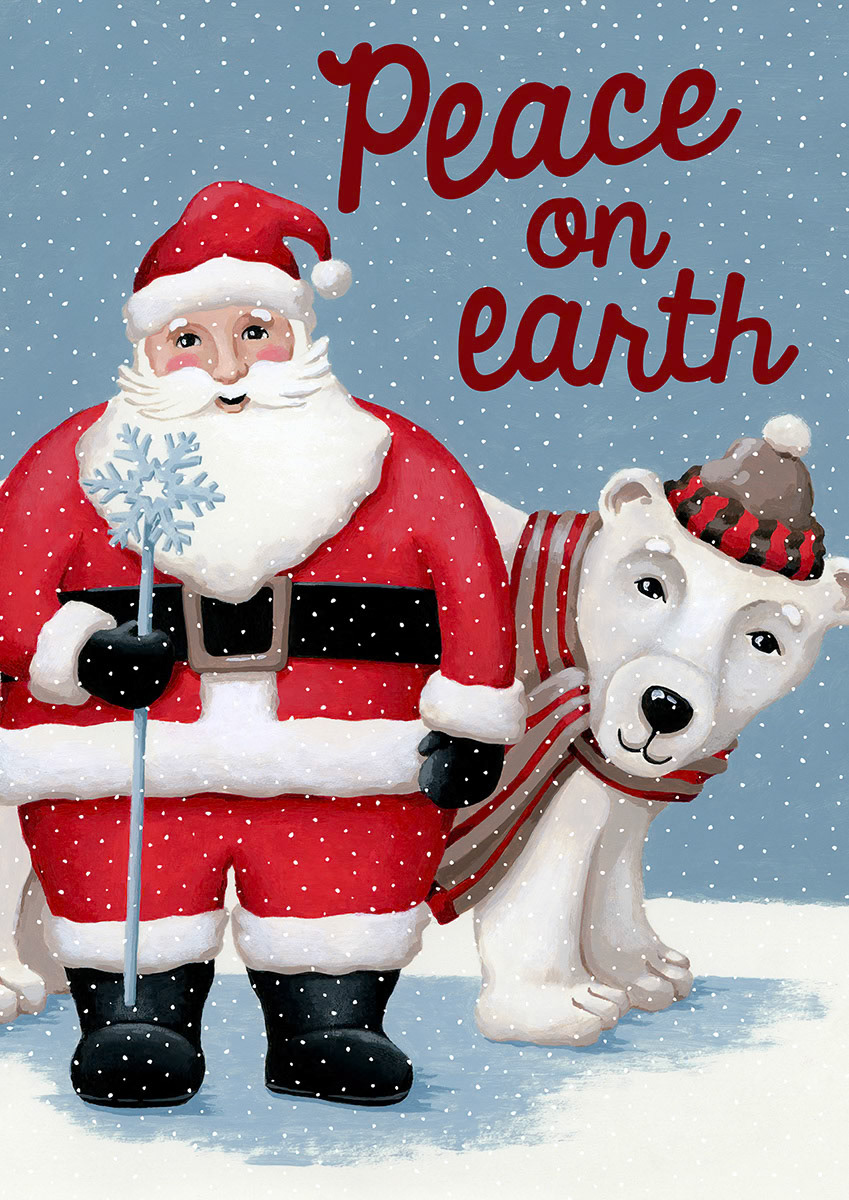 SH_Cmas_2476_Santa and Polar Bear Flag_Creatif ©Steve Haskamp - Creatif License