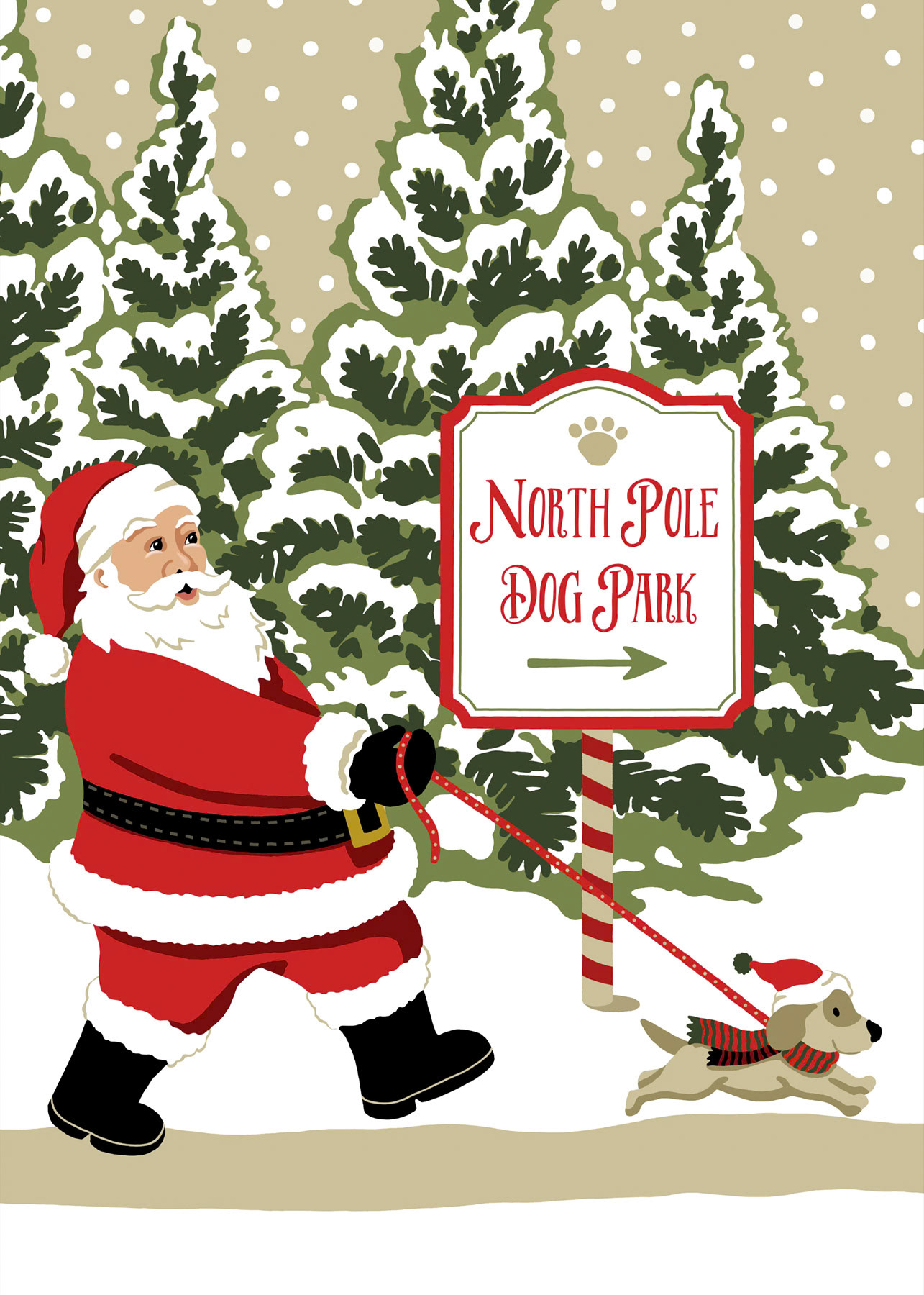 SH_Cmas_2630_Santa Walking Dog_Creatif ©Steve Haskamp - Creatif License