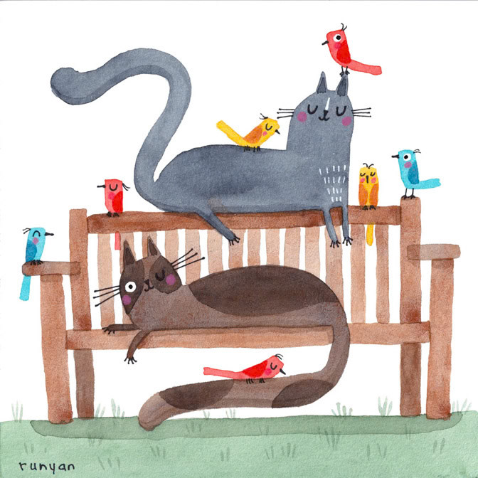 PARK BENCH PERCH _Cats- park bench _  Creatif