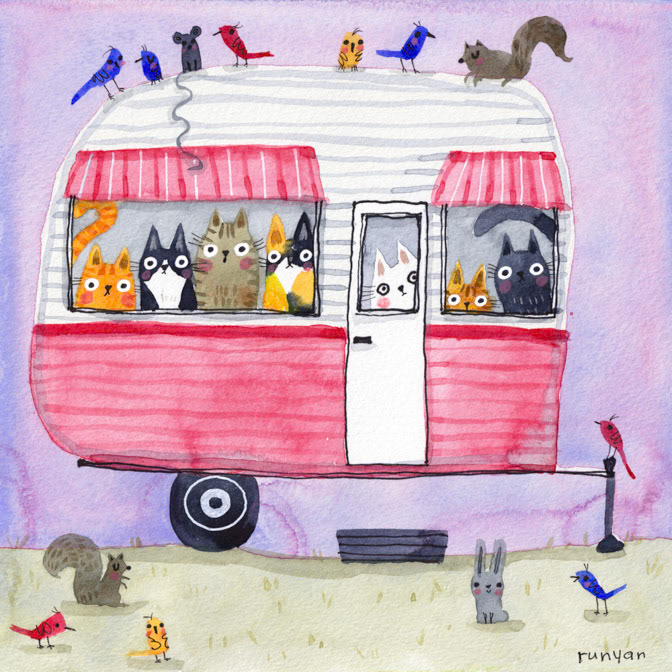 CAT CAMPER _Camper- Cat _  Creatif ©Terry Runyan - Creatif License