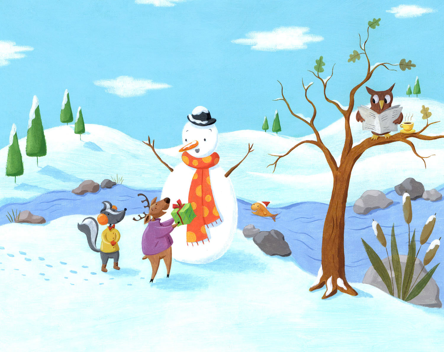 SH_Cmas_23-CaribouCoffeeFullSnowmanPainting ©Steve Haskamp - Creatif License