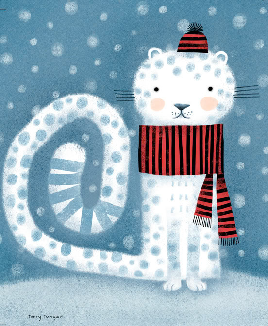 Snow Leopard Card _artneedlepoint- christmas _  Creatif ©Terry Runyan - Creatif License