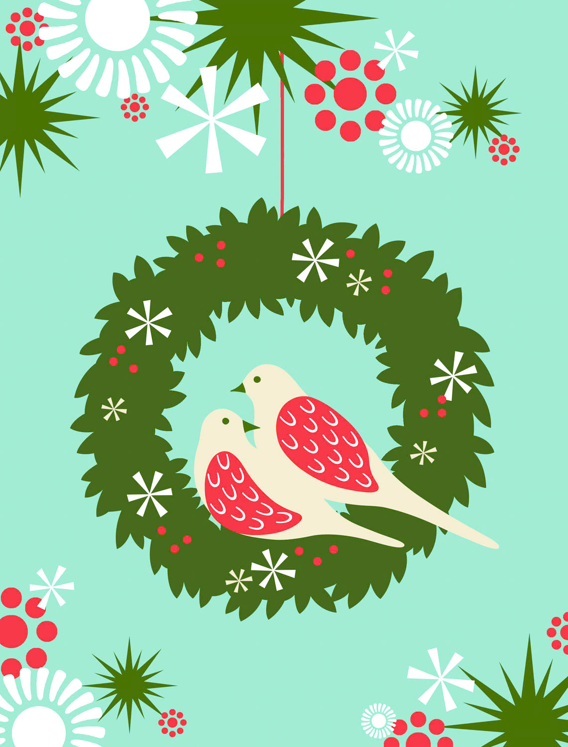 SH_Cmas_1169-TwoBirdsOnAWreathSquareSketch ©Steve Haskamp - Creatif License