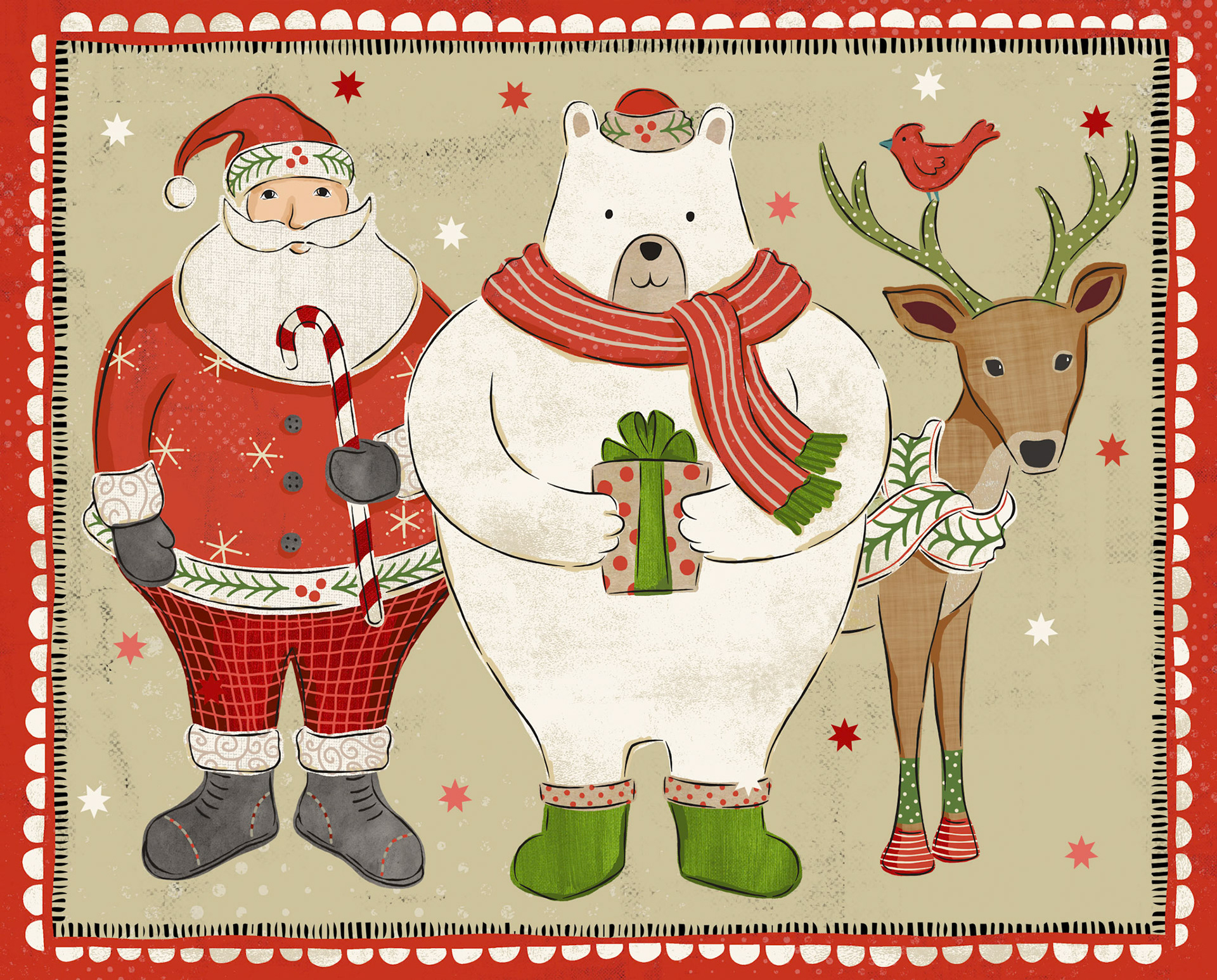 SH_Cmas_2004_Christmas Linework Characters 2_Creatif ©Steve Haskamp - Creatif License