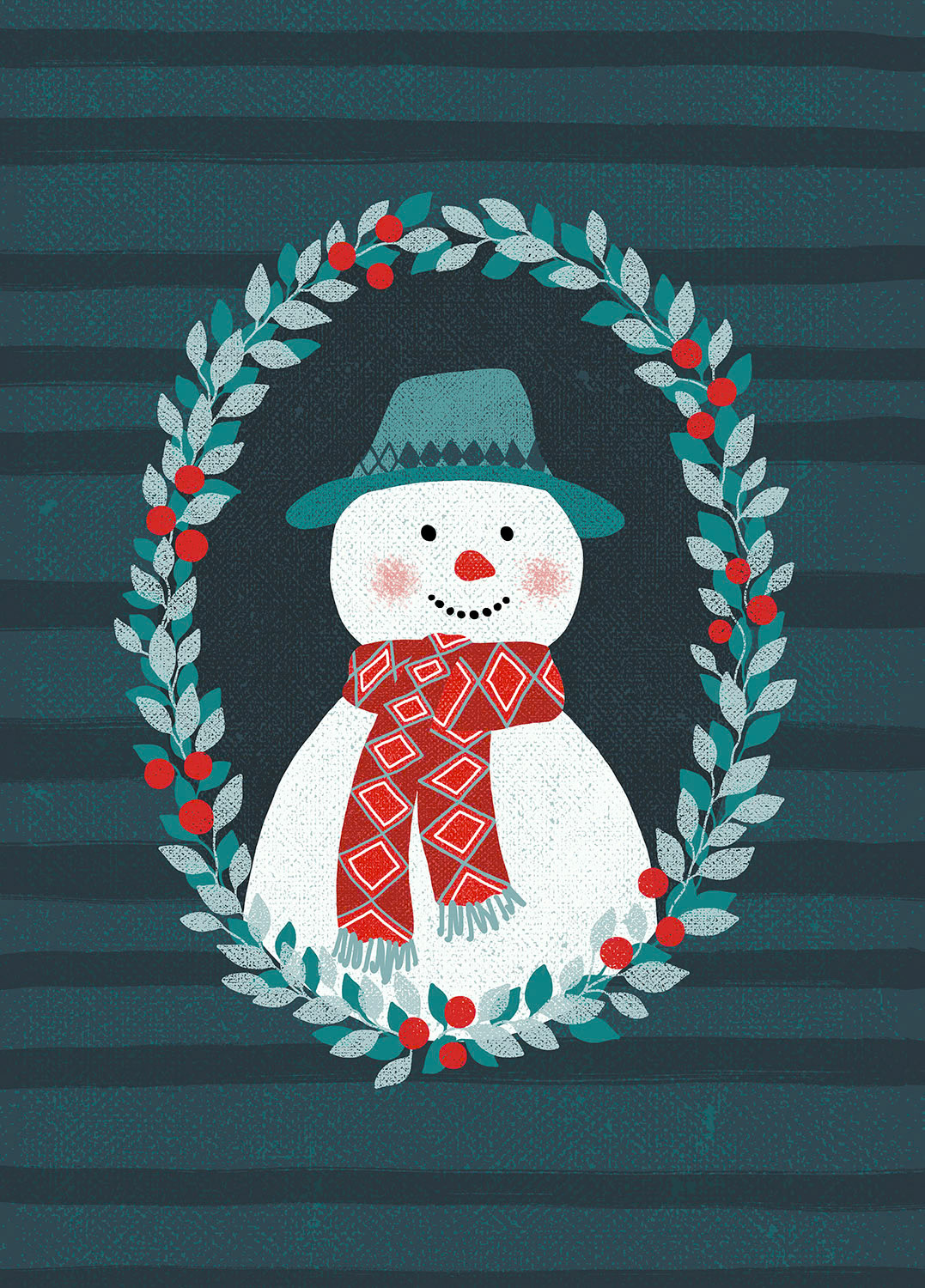 SH_Cmas_1822_Snowman in Oval Border_Creatif ©Steve Haskamp - Creatif License