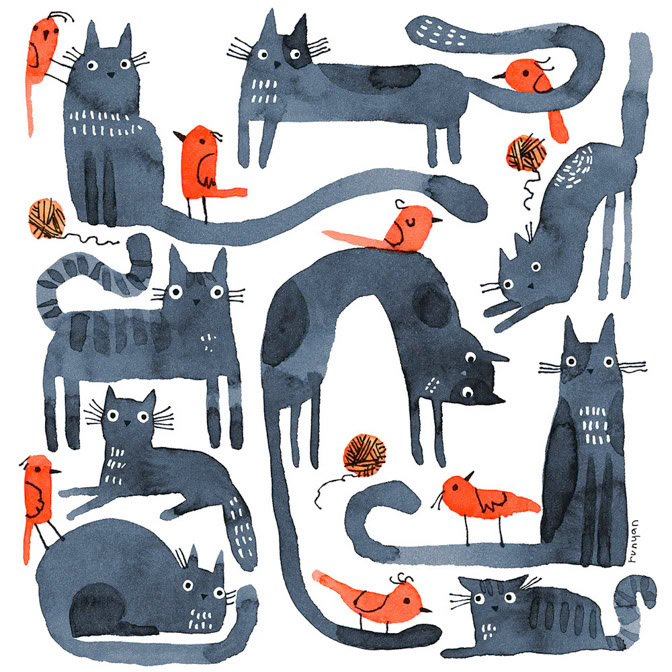 SUNDAY CATS 2 - Terry Runyan - Creatif _Cat _  Creatif ©Terry Runyan - Creatif License