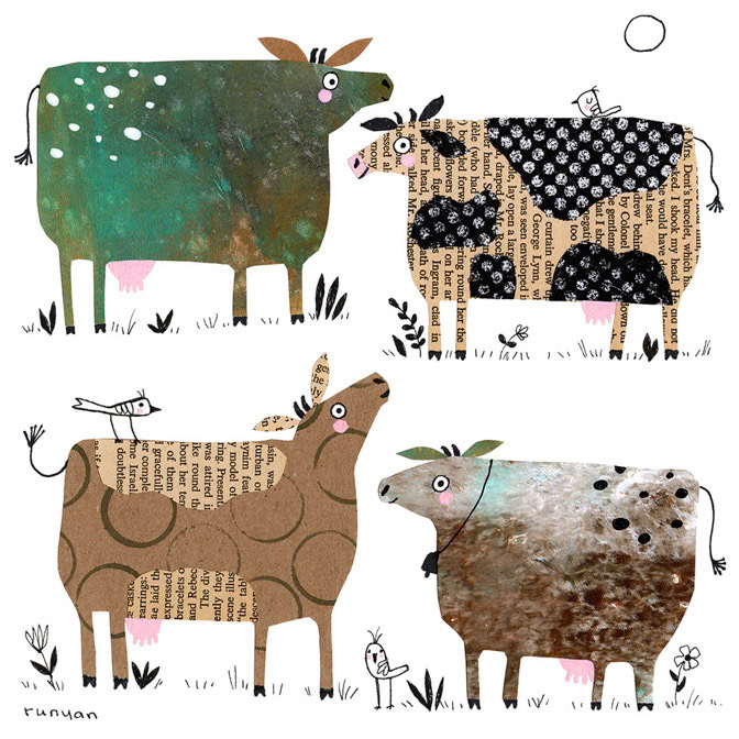 CUT PAPER COWS - Terry Runyan - Creatif _Animals _  Creatif ©Terry Runyan - Creatif License