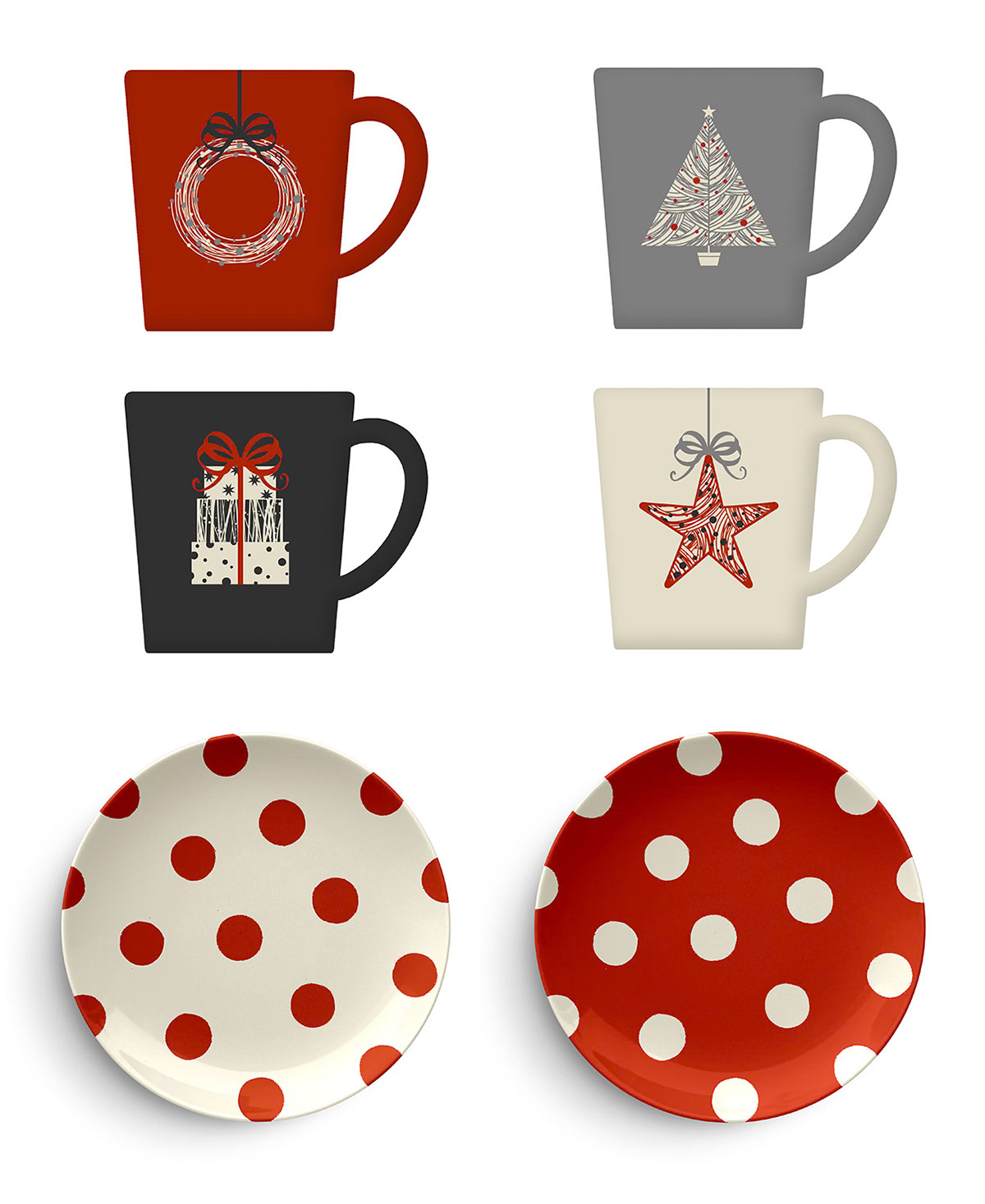 SH_Cmas_Urban Xmas Mugs with Plates_Creatif ©Steve Haskamp - Creatif License