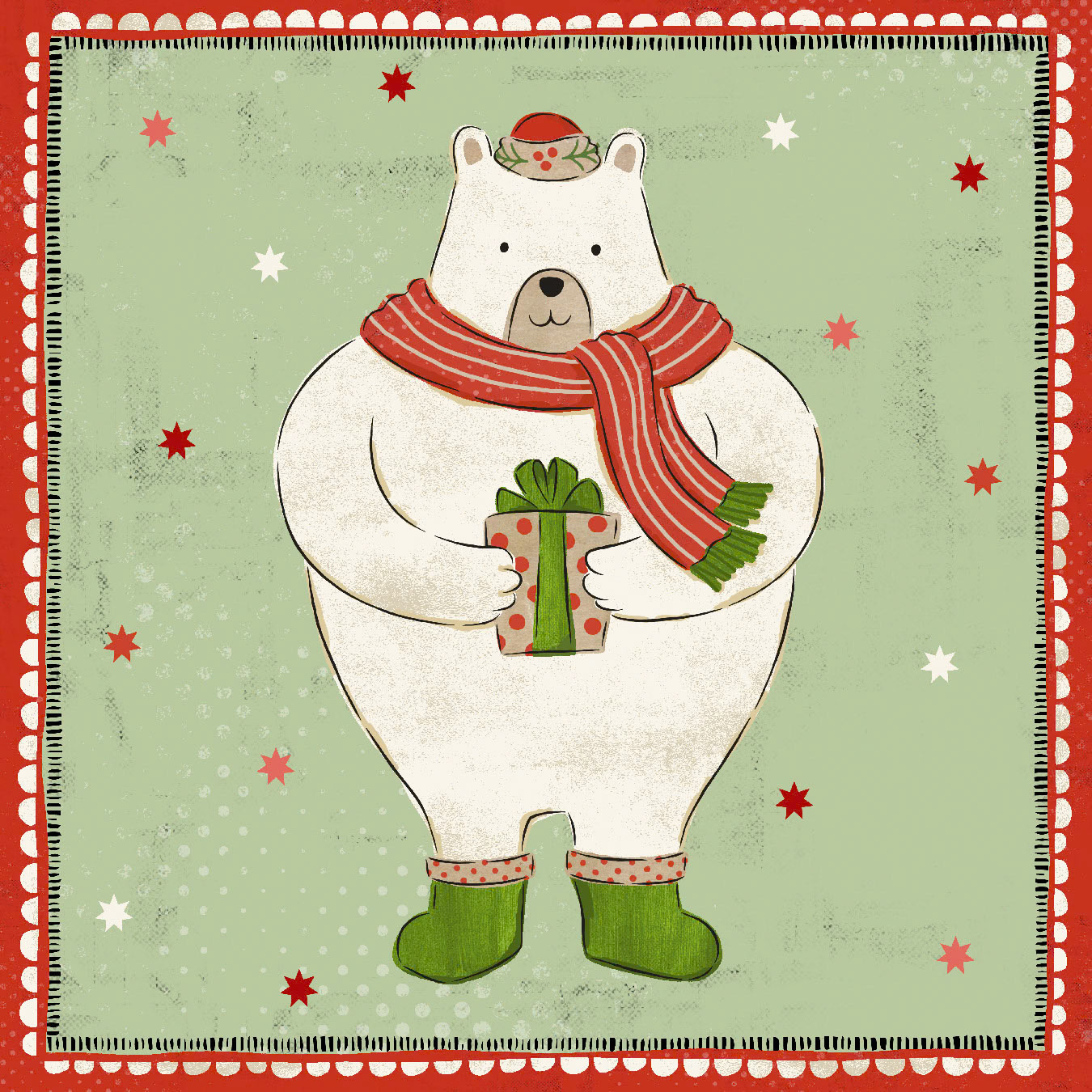 SH_Cmas_1838_Linework Polar Bear_Creatif ©Steve Haskamp - Creatif License